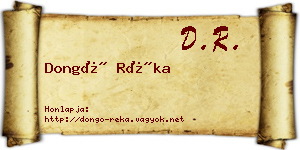 Dongó Réka névjegykártya