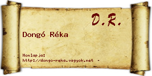 Dongó Réka névjegykártya
