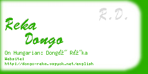 reka dongo business card